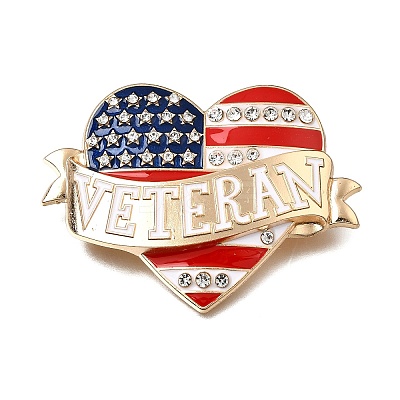 Independence Day Alloy Rhinestone Brooches for Backpack Clothes AL-CBA94E1-03-1