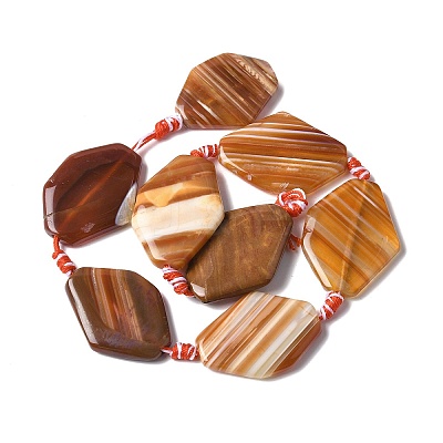 Natural Banded Agate/Striped Agate Beads Strands G-G196-A01-02-1