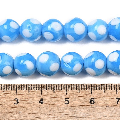 Handmade Lampwork Beads LAMP-D002-10mm-01G-1