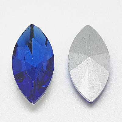 Pointed Back Glass Rhinestone Cabochons RGLA-T083-6x12mm-11-1