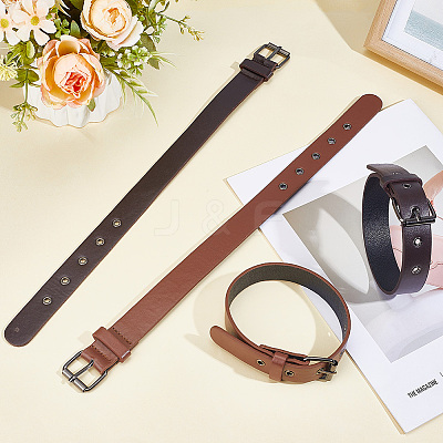 8Pcs 2 Style PU Leather Zinc Alloy Buckles AJEW-NB0006-92B-1
