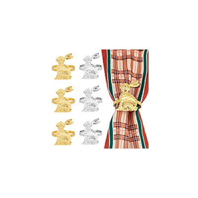6Pcs 2 Colors Tibetan Style Iron Napkin Rings AJEW-UN0001-34-1