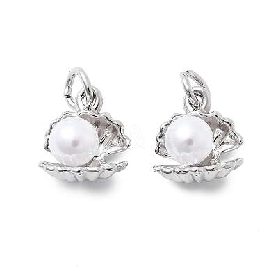 ABS Imitation Pearl Charms KK-D367-03G-1