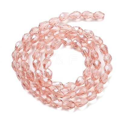 Electroplate Glass Beads Strands X-EGLA-R008-6x4mm-7-1