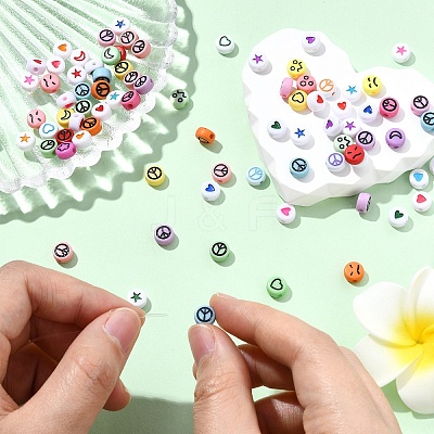 7 Styles Opaque Acrylic Beads MACR-YW0003-62-1