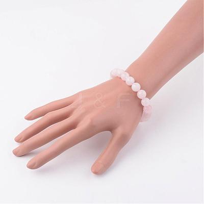 Natural Rose Quartz Stretch Bracelets BJEW-JB02428-1