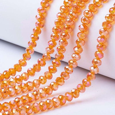 Electroplate Glass Beads Strands EGLA-A034-T6mm-B16-1