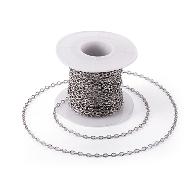 Tarnish Resistant 304 Stainless Steel Textured Cable Chains CHS-H007-05P-1