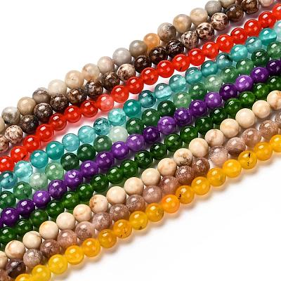 Natural Gemstone Beads Strands G-F591-03M-6mm-1