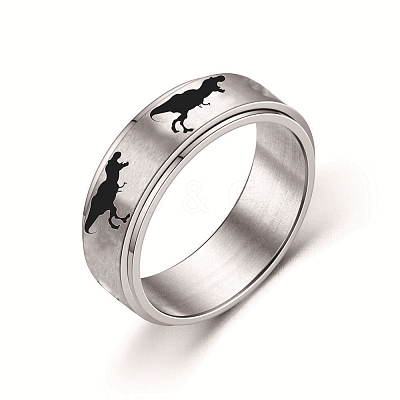Rotating 201 Stainless Steel Anxiety Relief Rings for Women Men RJEW-H230-36C-P01-1
