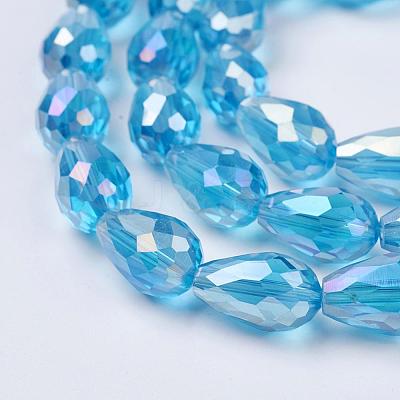 Electroplate Glass Beads Strands EGLA-D015-15x10mm-22-1