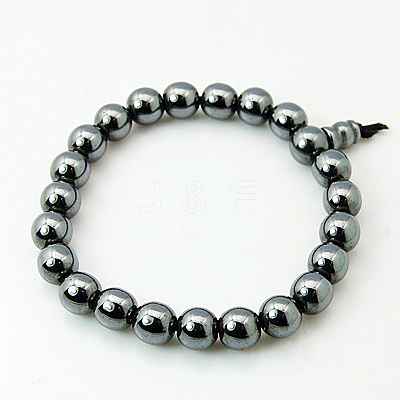 Non-Magnetic Synthetic Hematite Buddha Bracelets BJEW-G121-1-1