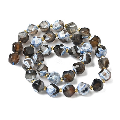 Natural Fire Crackle Agate Beads Strands G-U023-A16-01-1