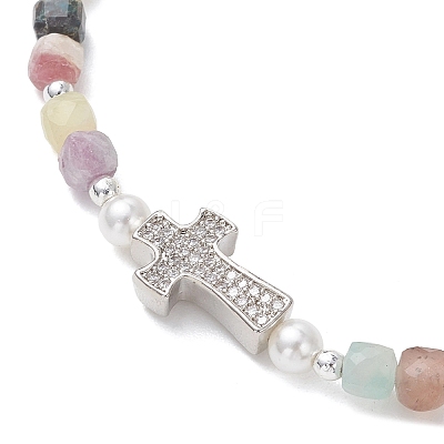 Natural Mixed Gemstone Beaded Stretch Bracelets for Women BJEW-JB13199-1