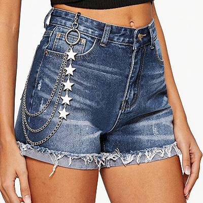 Alloy Star 3 Layered Chain Belts for Pants AJEW-WH20070-010A-1