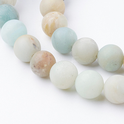 Natural Flower Amazonite Bead Strands G-G735-61F-10mm-1