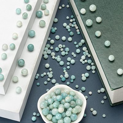 340Pcs 4 Style Natural Amazonite Beads G-LS0001-52-1