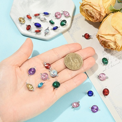 30Pcs 2 Styles Glass Cone Connector Charms STAS-YW0011-23-1