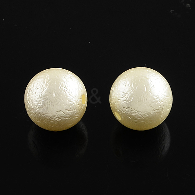 ABS Plastic Imitation Pearl Round Beads SACR-Q105-24C-1