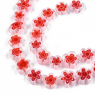 Handmade Millefiori Glass Bead Strands LAMP-N029-017D-21-1