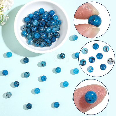 100Pcs Dyed Natural Dragon Veins Agate Beads G-PA0002-39A-1