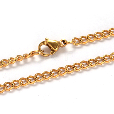 304 Stainless Steel Twisted Chain Curb Chain Necklaces NJEW-L416-04G-1