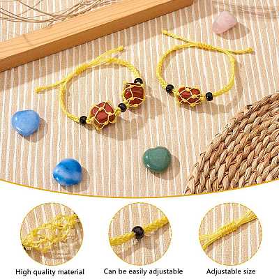 Adjustable Braided Nylon Cord Macrame Pouch Bracelet Making AJEW-SW00013-02-1