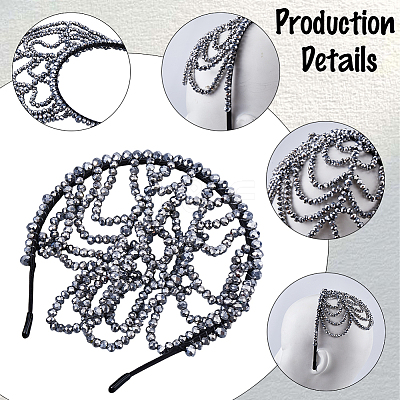 Synthetic Quartz Hair Bands for Women Girls AJEW-WH20033-103-1