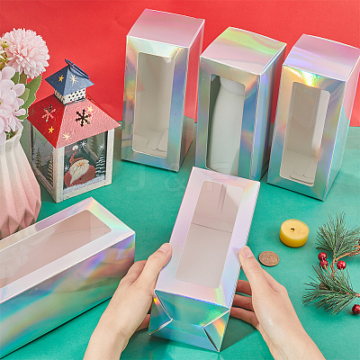 10Pcs Iridescent Cardboard Boxes CON-GF0001-13-1
