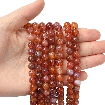 Natural Fire Crackle Agate Beads Strands X-G-G212-8mm-10-1