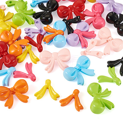 14Sets 7 Colors Baking Paint Opaque Acrylic Bead OACR-TA0003-99-1
