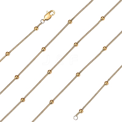 304 Stainless Steel Satellite Chain Necklaces for Women NJEW-SW00052-1
