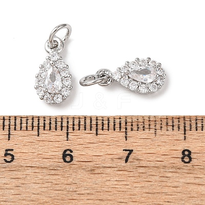 Brass Micro Pave Cubic Zirconia Charms LS-RB-I077-15P-RS-1