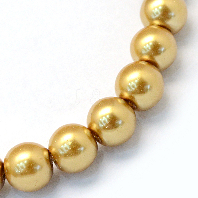 Baking Paint Pearlized Glass Pearl Round Bead Strands HY-Q330-8mm-08-1