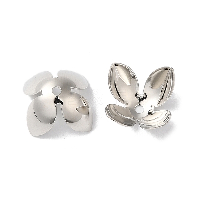 Rack Plating Brass Flower Bead Caps KK-K381-06B-P-1