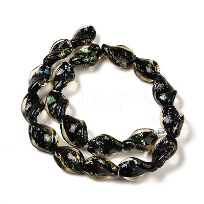 Handmade Dichroic Foil Glass Beads Strands DICH-U001-08C-1