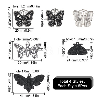 24Pcs 4 Style Alloy Enamel Pendants FIND-SC0005-08-1