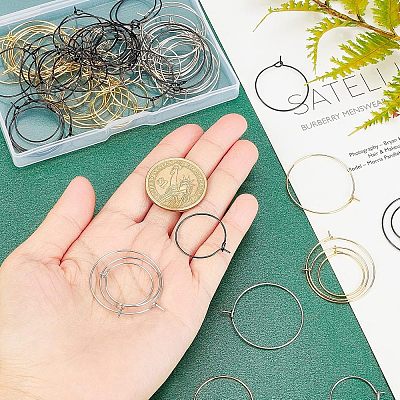 90Pcs 9 Style 304 Stainless Steel & 316L Surgical Stainless Steel Earring Findings STAS-UN0032-03-1