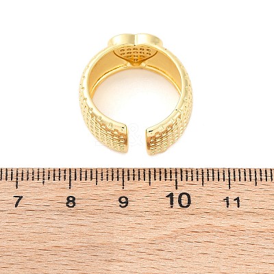 Brass Micro Pave Clear Cubic Zirconia Cuff Rings RJEW-U047-18G-1