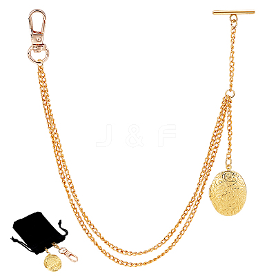 Aluminum Chain & Iron Clip Pocket Watch Chain HJEW-PH02067-1