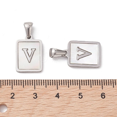 304 Stainless Steel Pave Shell Pendants STAS-G327-01P-V-1