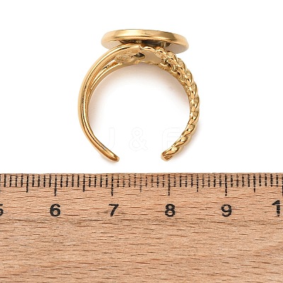 304 Stainless Steel Cuff Ring Components STAS-P454-01D-G-1