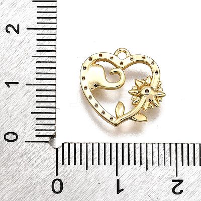 Brass Micro Pave Clear Cubic Zirconia Pendants KK-G530-01C-G-1