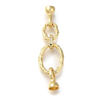 Brass Micro Pave Clear Cubic Zirconia Fold Over Clasps LS-KK-H480-26G-1