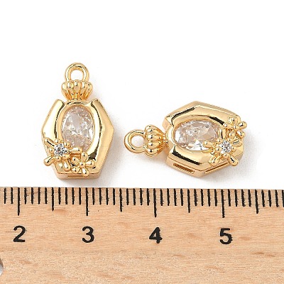 Brass Micro Pave Cubic Zirconia Pendants KK-S531-06G-B-1