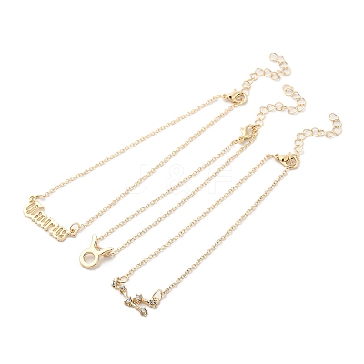 3Pcs Alloy Rhinestones Anklets LS-AJEW-S083-01G-12-1