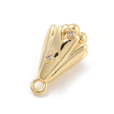 Brass Micro Pave Cubic Zirconia Pendants KK-D283-18G-1