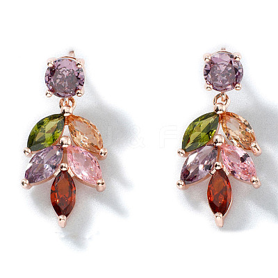 Sweet Brass Cubic Zirconia Earrings WI7590-1-1