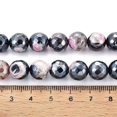 Electroplate Natural Fire Crackle Agate Beads Strands G-T131-55-13-1