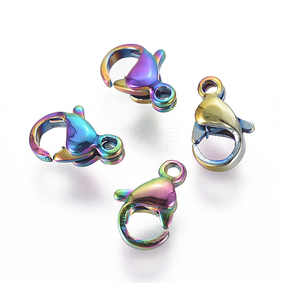 Ion Plating(IP) 304 Stainless Steel Lobster Claw Clasps STAS-H353-B-02M-1